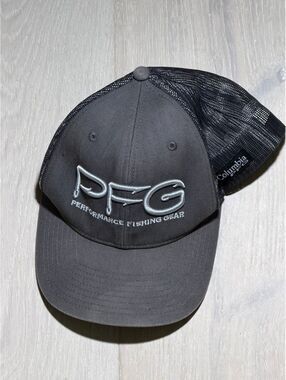 Columbia PFG Performance Fishing Gear Black Mesh Snapback Hat